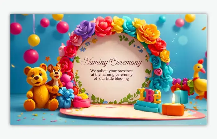 Classy 3D Floral Naming Ceremony Invitation Slideshow